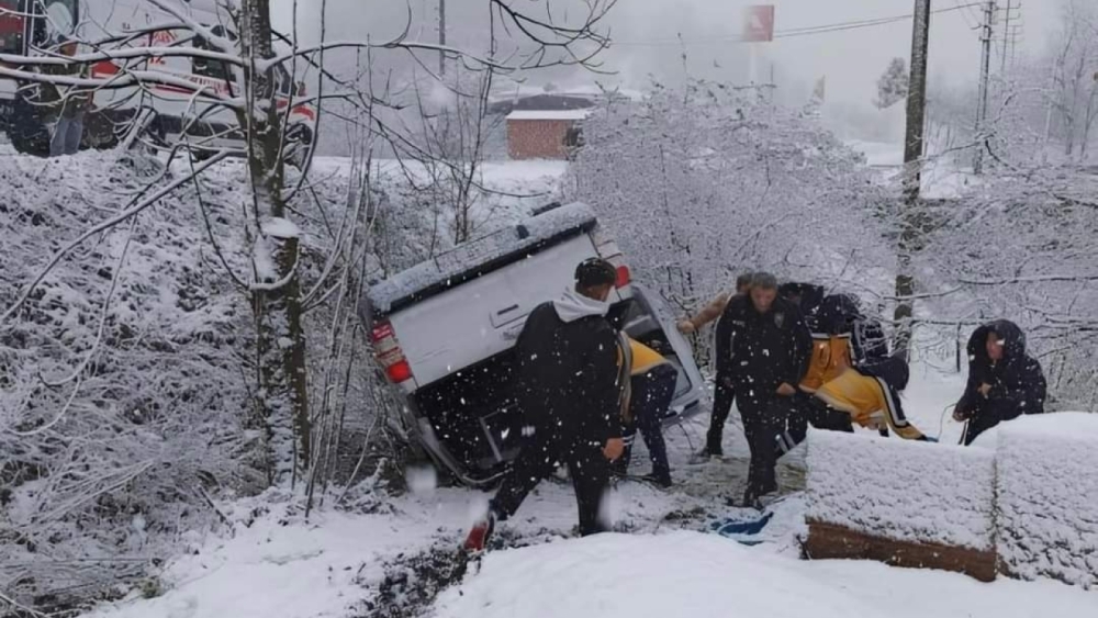 Çaybaşı yolunda kaza